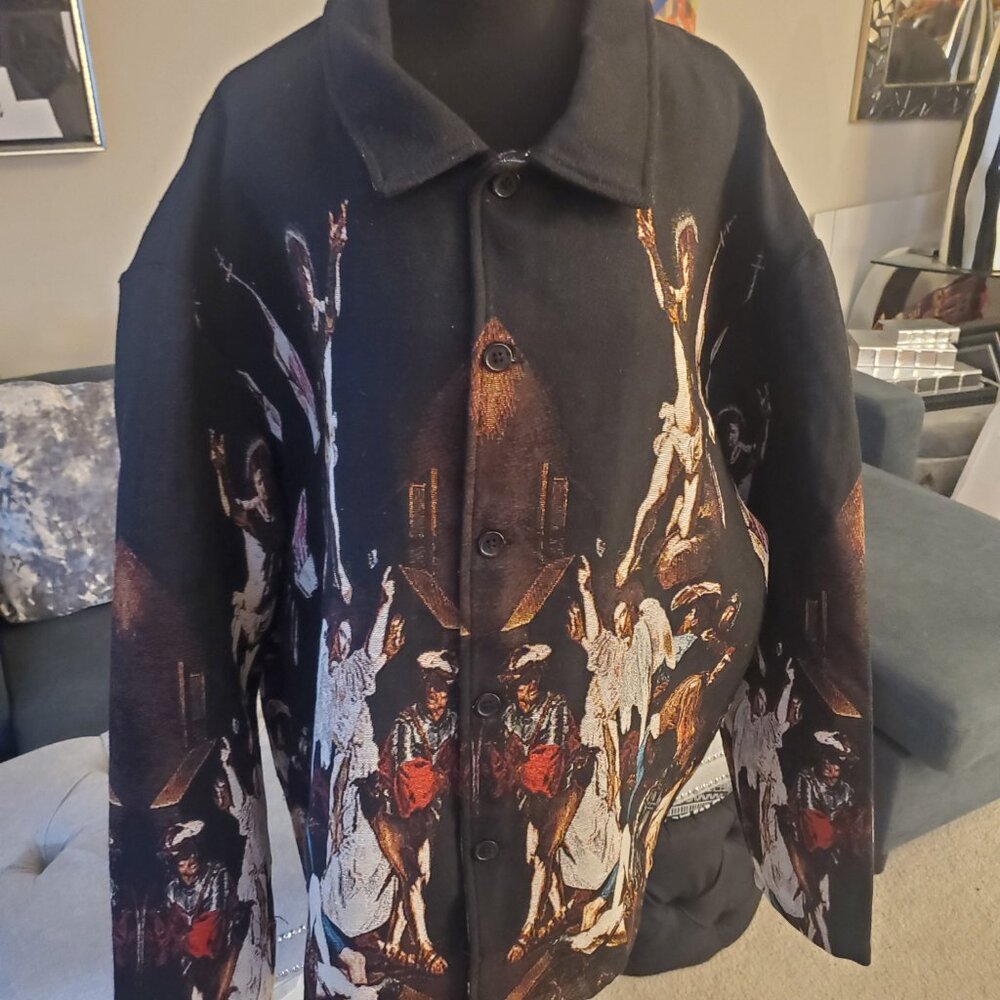 REBEL VENGEANCE MEN'S/UNISEX TAPESTRY BAROQUE FALL OF THE REBEL ANGELS SHACKET
